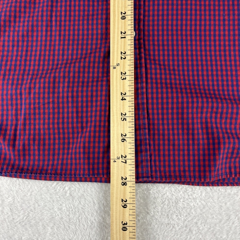Brooks Brothers Mens Sz Large Red/Blue Fleece Plaid Button Down Casual Shirt - Picture 6 of 8
